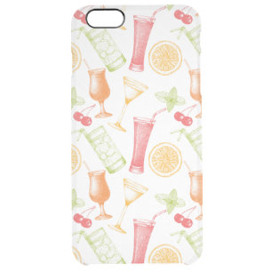 Sketched Cocktail Pattern Clear iPhone 6 Plus Case