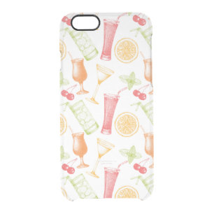 Sketched Cocktail Pattern Clear iPhone 6/6S Case