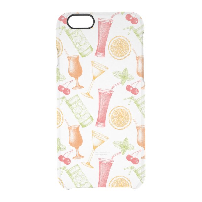 Sketched Cocktail Pattern Uncommon iPhone Case (Back)
