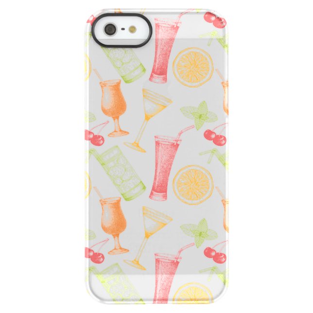 Sketched Cocktail Pattern Uncommon iPhone Case (Back)