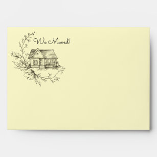 Sketched Cottage New Address Envelope