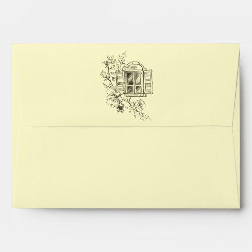 Sketched Cottage Window Envelope