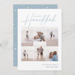 Sketched Cursive 6 Photo Collage Hanukkah Holiday Card<br><div class="desc">Share cheer with these modern Hanukkah holiday cards featuring 6 of your favorite photos in a grid collage layout. "Happy Hanukkah" appears at the top in classic serif and casual hand sketched cursive script. Personalize with your family name and the year at the lower right.</div>