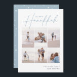 Sketched Cursive 6 Photo Collage Hanukkah Holiday Card<br><div class="desc">Share cheer with these modern Hanukkah holiday cards featuring 6 of your favorite photos in a grid collage layout. "Happy Hanukkah" appears at the top in classic serif and casual hand sketched cursive script. Personalize with your family name and the year at the lower right.</div>