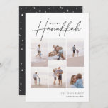 Sketched Cursive 6 Photo Collage Hanukkah Holiday Card<br><div class="desc">Share cheer with these modern Hanukkah holiday cards featuring 6 of your favorite photos in a grid collage layout. "Happy Hanukkah" appears at the top in classic serif and casual hand sketched cursive script. Personalize with your family name and the year at the lower right.</div>