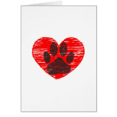 Sketched Dog Paw In Red Heart (Front)