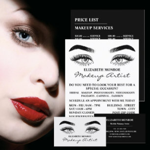 Sketched Eyes, Makeup Artist Advertising Flyer