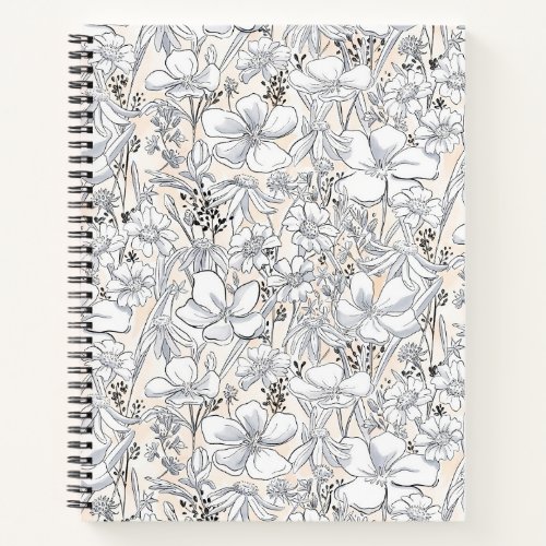 Sketched Floral Meadow Notebook