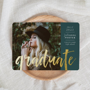 Sketched Foil Graduation Announcement Jade