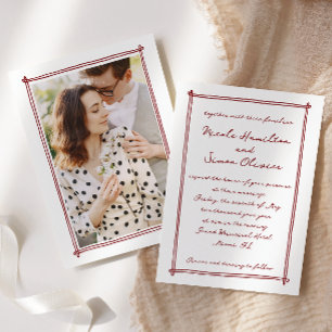 Sketched frame Whimsical Hand Drawn Photo Wedding Invitation