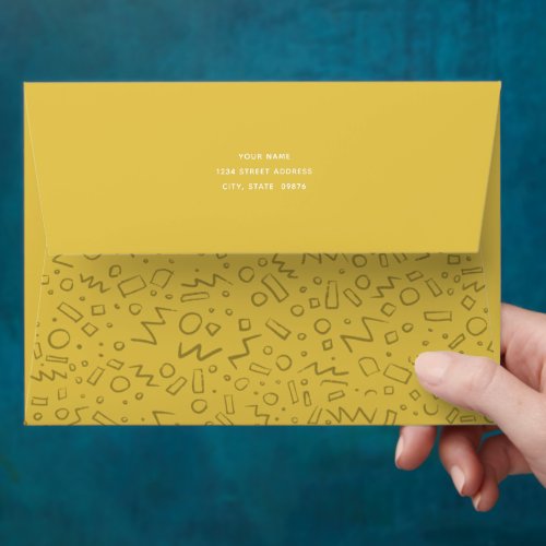 Sketched Golden Memphis Inspired Envelope
