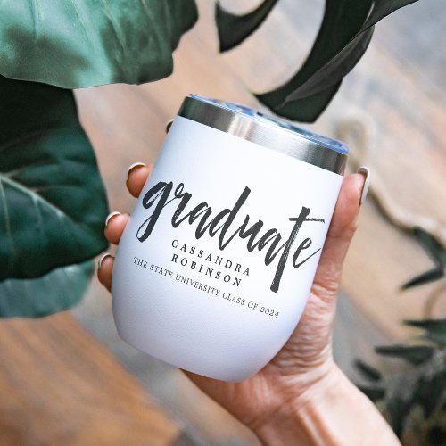 Sketched Graduate  Class of 2024 Graduation Thermal Wine Tumbler