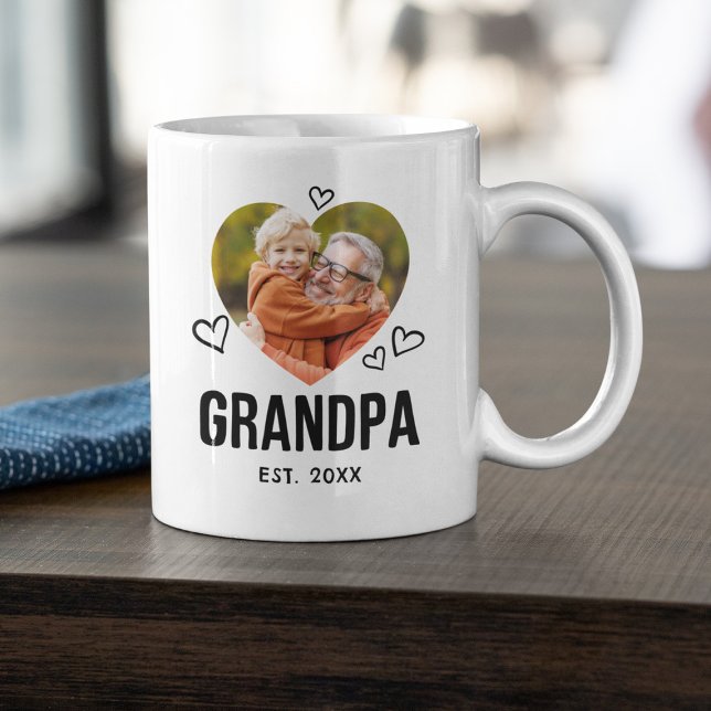 Sketched Grandpa Heart Photo Coffee Mug (Creator Uploaded)