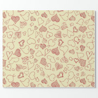 Sketched Hearts Valentine Wrapping Paper