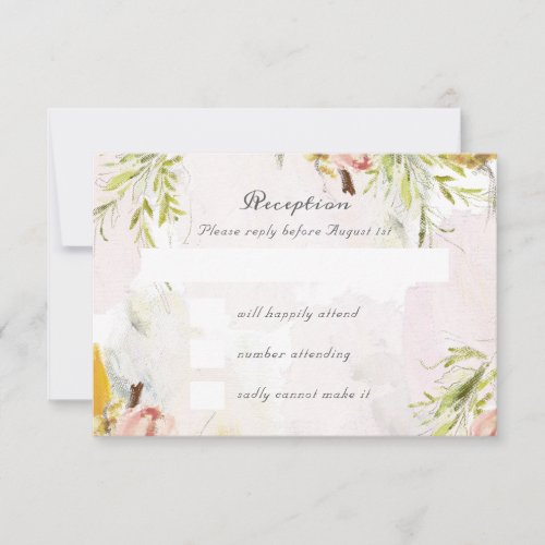 Sketched in Spring Oil Paints Wedding RSVP Card