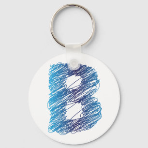 Sketched Letter B Keychain