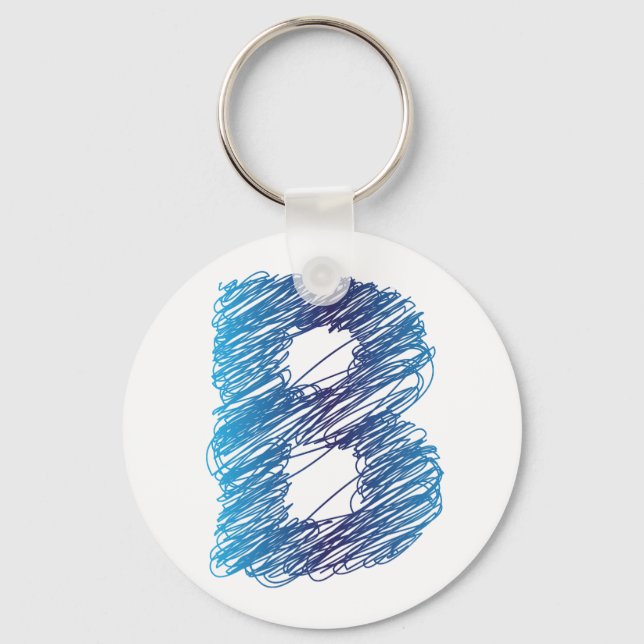 Sketched Letter B Keychain (Front)