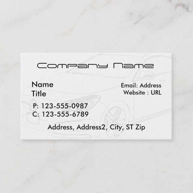 Sketched Mercedes Benz Business Cards (Front)