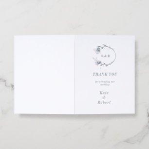 Sketched Modern Floral Letterpress Thank You Card