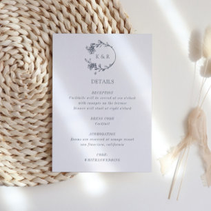 Sketched Modern Floral Luxurious Letterpress Enclosure Card