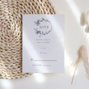 Sketched Modern Floral Luxurious Letterpress RSVP