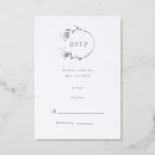 Sketched Modern Floral Luxurious Letterpress RSVP