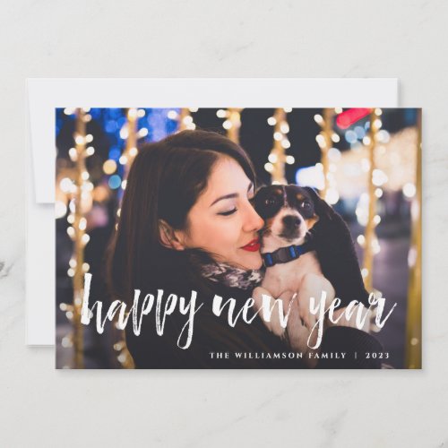 Sketched Overlay  Happy New Year Photo Card