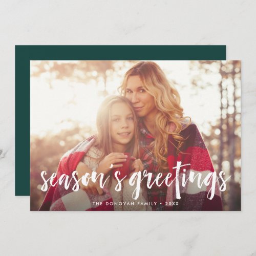Sketched Overlay  Seasons Greetings Photo Holiday Card