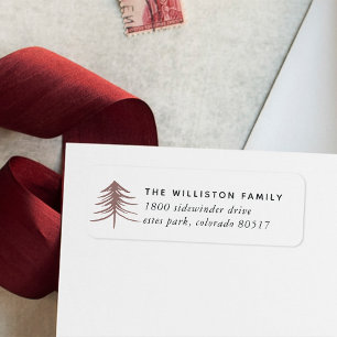 Sketched Pine Holiday Return Address Label