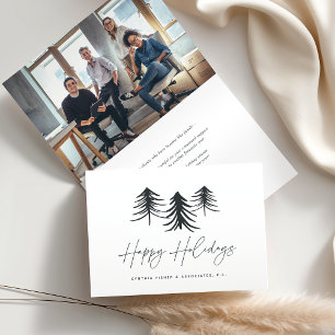 Sketched Pine   Logo & Photo Business Corporate Holiday Card