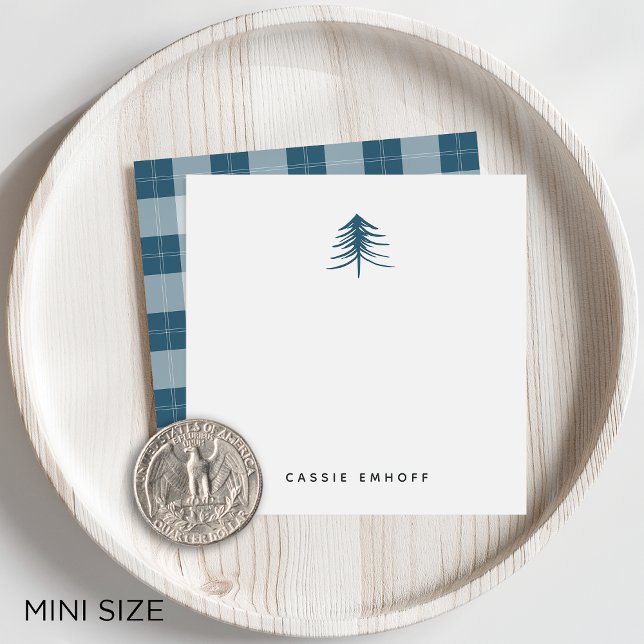 Sketched Pines Mini Personalized Holiday Note Card (Creator Uploaded)