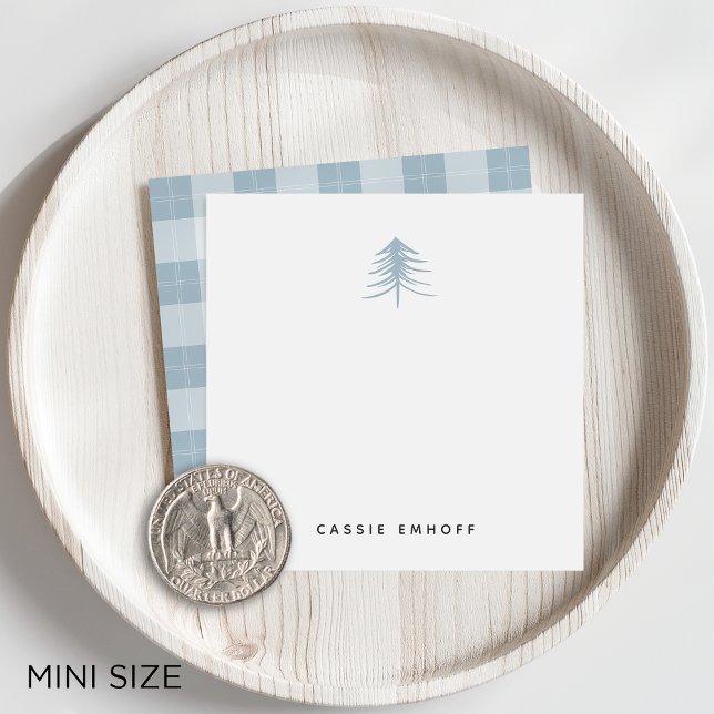 Sketched Pines Mini Personalized Holiday Note Card (Creator Uploaded)