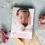 Sketched Pink Bow Welcome Baby Girl Announcement
