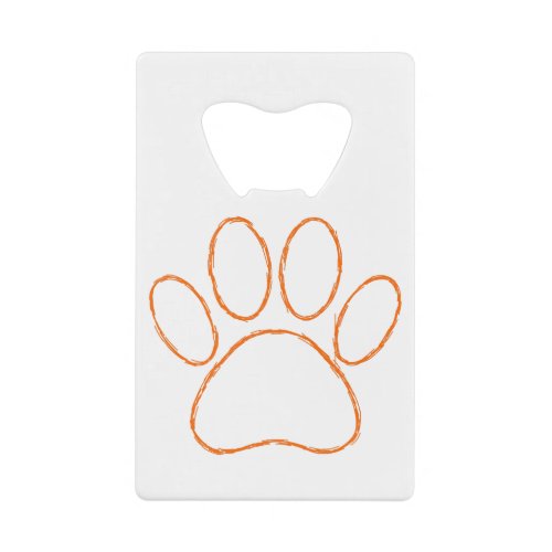 Sketched Puppy Paw Print Credit Card Bottle Opener