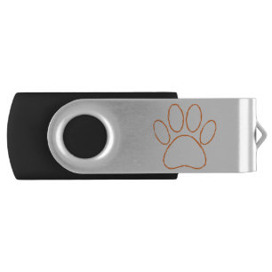 Sketched Puppy Paw Print Flash Drive