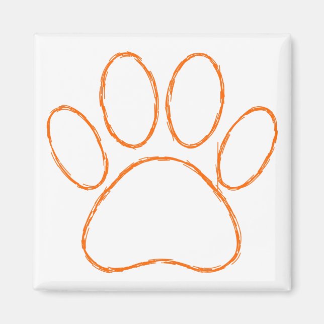 Sketched Puppy Paw Print Magnet (Front)