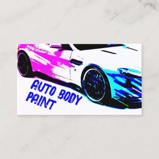 Customizable Simple White Painted Race Car Card Business Card Template