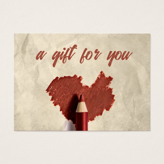 Sketched Scribbled Heart Drawing Pen Gift Card (Front)