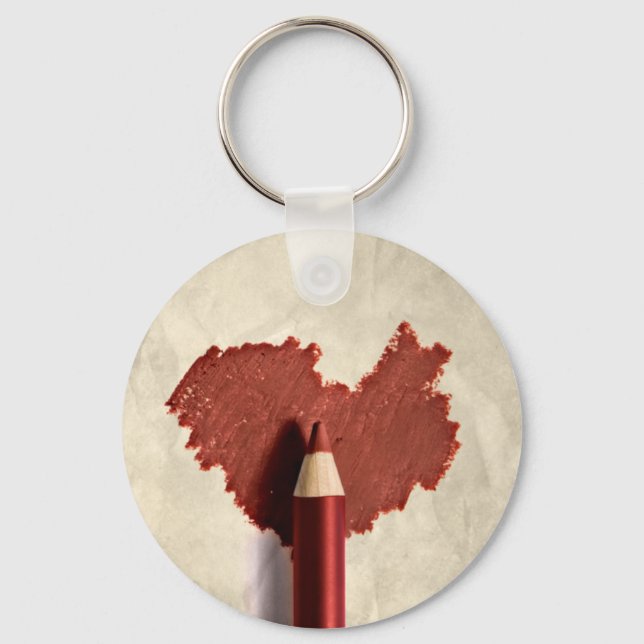 Sketched Scribbled Heart Keychain (Front)