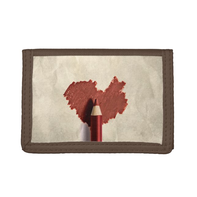 Sketched Scribbled Heart Tri-fold Wallet (Front)