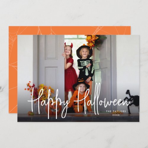 Sketched Script Halloween Photo Card
