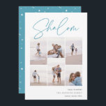Sketched Shalom 6 Photo Collage Hanukkah Holiday Card<br><div class="desc">Share cheer with these modern Hanukkah holiday cards featuring 6 of your favorite photos in a grid collage layout. "Shalom" appears at the top in casual hand sketched cursive script. Personalize with your holiday greeting,  family name and the year at the lower right.</div>
