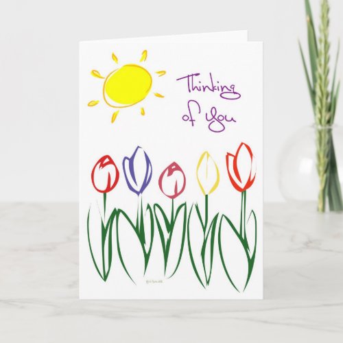 Sketched Tulips_Thinking Card