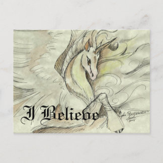 Sketched Unicorn Postcard