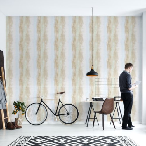 Sketched vertical strip light beige color texture wallpaper 
