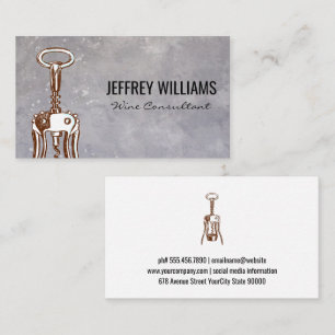 Sketched Wine Opener Business Card