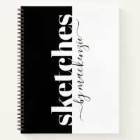 Sketches Book Large Serif Personalized Name