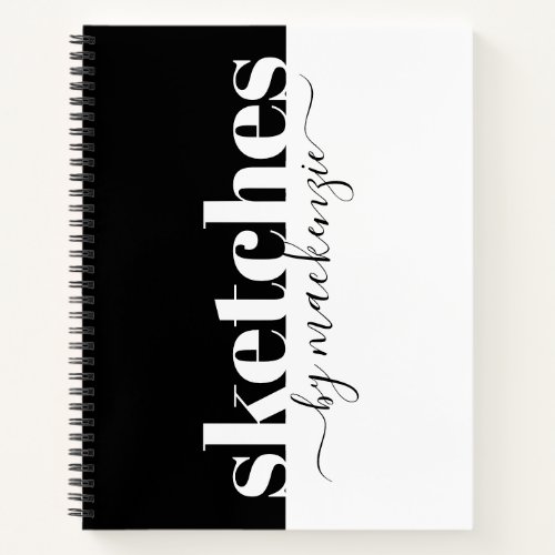 Sketches Book Large Serif Personalized Name 