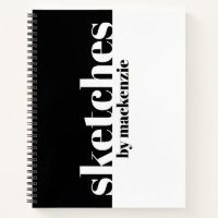 Sketches Book Large Serif Personalized Name