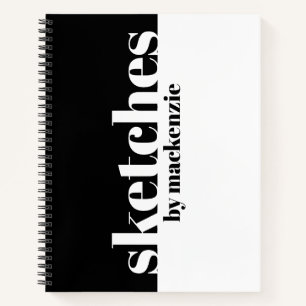 Sketches Book Large Serif Personalized Name